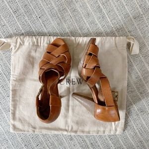 J. Crew woven leather heeled sandals